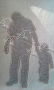 Father and Son Silhouette Applique Machine Embroidery Design Father's Day