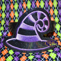 ITH in the hoop Halloween Witches Hat Headband Slider Topper machine embroidery