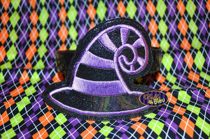 ITH in the hoop Halloween Witches Hat Headband Slider Topper machine embroidery