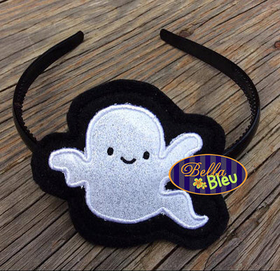ITH in the hoop Halloween Ghost Headband slider Topper machine embroidery