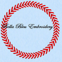 Baseball or Softball Ball Stitches Monogram Embroidery Design