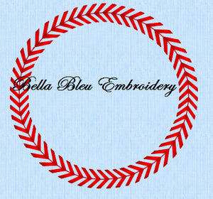 Baseball or Softball Ball Stitches Monogram Embroidery Design