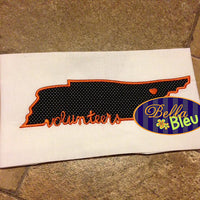 Tennessee State Applique Embroidery Design Monogram
