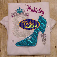 Sexy Snowflake Christmas Holiday Frozen Heels Applique Embroidery Design