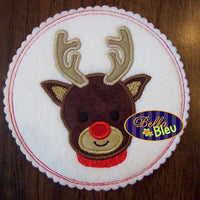 Christmas Rudolph the Red Nosed Reindeer Machine Applique Embroidery Design