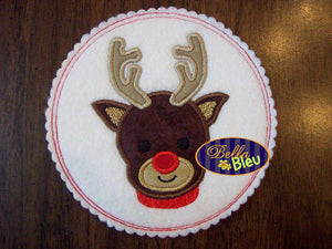 Christmas Rudolph the Red Nosed Reindeer Machine Applique Embroidery Design