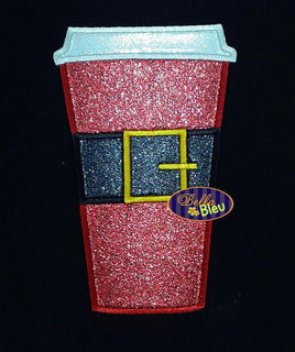 Latte Mug Santa Santabucks Coffee Cup Mug Machine Applique Embroidery
