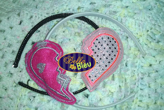 In the Hoop Split Best Friends Valentine Heart Headband Slider Topper