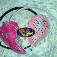 In the Hoop Split Best Friends Valentine Heart Headband Slider Topper