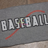 Baseball with Swish Stitches Applique Embroidery Design
