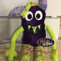 ITH in the hoop Adorable Monster Stuffie Stuff Applique machine embroidery