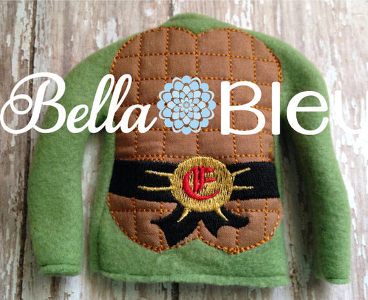 Ninja Turtle Elf Sweater Shirt In the Hoop Machine Embroidery design