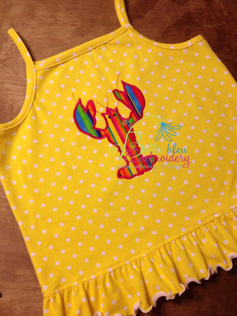 Lobster Sea Life Applique Embroidery Design nautical