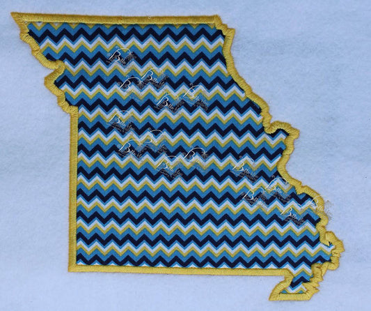 Missouri State Applique Embroidery Design Monogram
