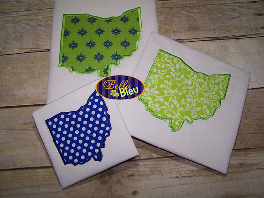 Ohio State Applique Embroidery Design Monogram