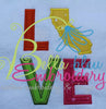 California State Love Applique Embroidery Design Monogram
