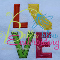 California State Love Applique Embroidery Design Monogram