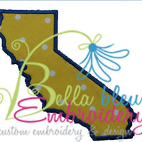 California State Applique Embroidery Design Monogram