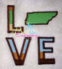 Tennessee State Love Applique Embroidery Design Monogram