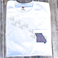 Missouri State Applique Embroidery Design Monogram