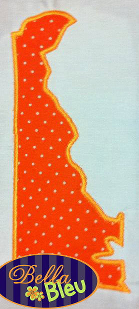Delaware State Applique Embroidery Design Monogram