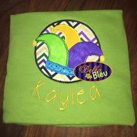 Mardi Gras Jester Hat with Circle Machine Applique Embroidery Design