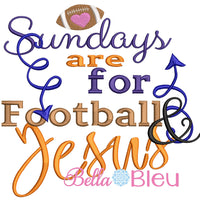 Sundays are for football and Jesus machine embroidery design