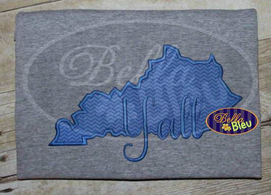 Kentucky State Applique with Y'all Signature Embroidery Design Monogram