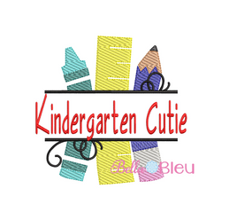 Sketchy Kindergarten Cutie back to school machine embroidery design