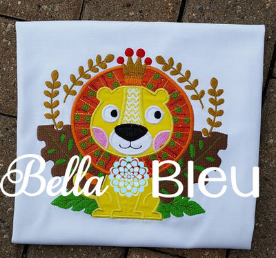 King of the Jungle Lion Monogram Applique Machine Embroidery Design