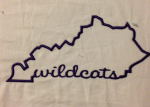Kentucky State Applique with Wildcats Signature Embroidery Design Monogram