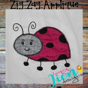 Ladybug Applique ZZ Embroidery Design