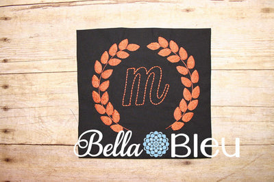 Leaf Monogram Frame Machine Embroidery design