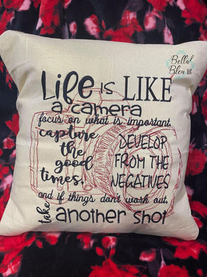 Life is like a camera decorative pillow cover