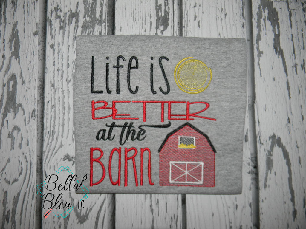 Life Is better at the Farm Barn Sketchy Machine Embroidery design