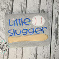 Little Slugger Softball Baseball Bat Ball Machine Applique Embroidery Design
