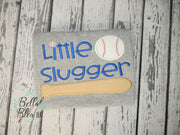 Little Slugger Softball Baseball Bat Ball Machine Applique Embroidery Design