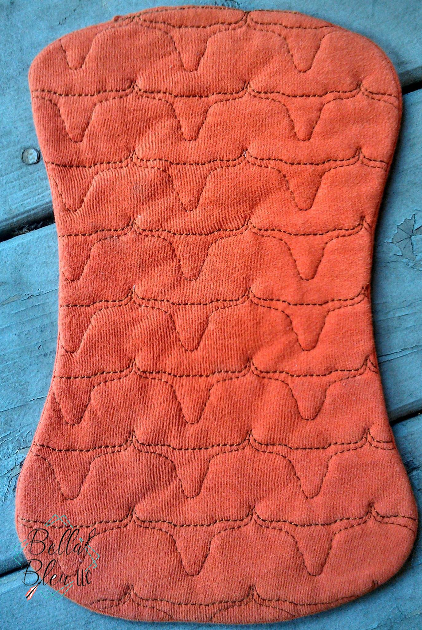 ITH In The hoop Baby Burp with longhorn stipple quilting Pattern