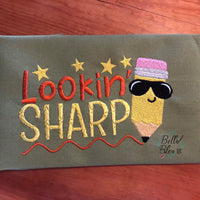 Lookin' Sharp with Pencil back to school machine embroidery design