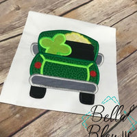 Lucky Vintage Truck Applique St Patrick's Machine Embroidery design 8x8