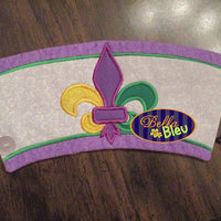In the Hoop Mardi Gras Mug Coffee Sleeve Embroidery Applique design machine