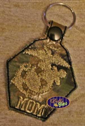 ITH in the hoop Marines Armed Forces Key Fob Luggage Tag Keychain machine embroidery