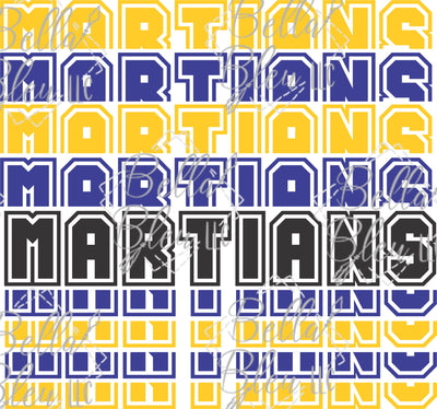 Stacked Martians Team Name Sublimation File