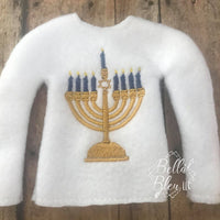 Menorah Jewish Hanukkah ITH Elf Sweater Shirt