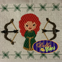 Faux Smocking Smock Smocked Princess Merida Inspired Bow Machine Embroidery Design