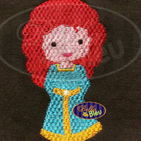 Basketweave Faux Smock Style Princess Inspired Merida Brave Machine Embroidery Design