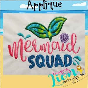 Mermaid Squad Applique Embroidery Design