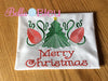 Merry Christmas Retro Sketchy Christmas Tree & Bulbs Machine Embroidery Design