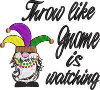Mardi Gras Gnome Machine Embroidery Design