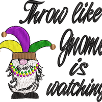 Mardi Gras Gnome Machine Embroidery Design